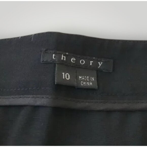 Theory Ansel Women’s 10 Black Virgin Wool Pencil Skirt Work Office Career Sleek - Picture 3 of 8